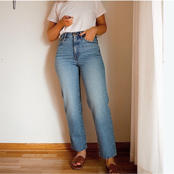 LEVI'S 501 High Rise Straight Leg Blue Jeans Ankle Blue - Picture 1 of 11